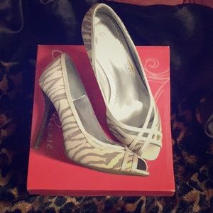 Zebra Charlotte Russe peep toe heel